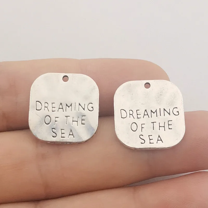 JINDINSP 10 шт. 19 мм кулон мечтать о море квадратные тарелки с подвесками кулоны