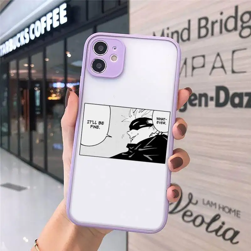 

Japanese Anime Jujutsu Kaisen Phone Case matte transparent For iphone 7 8 11 12 plus mini x xs xr pro max cover