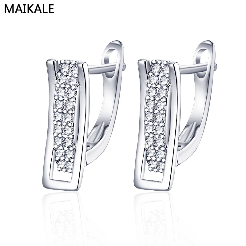 MAIKALE, классические прямоугольные модные серьги-гвоздики, циркониевые серьги, ювелирные изделия для ушей, простые корейские Роскошные серьги для женщин, подарок на праздник