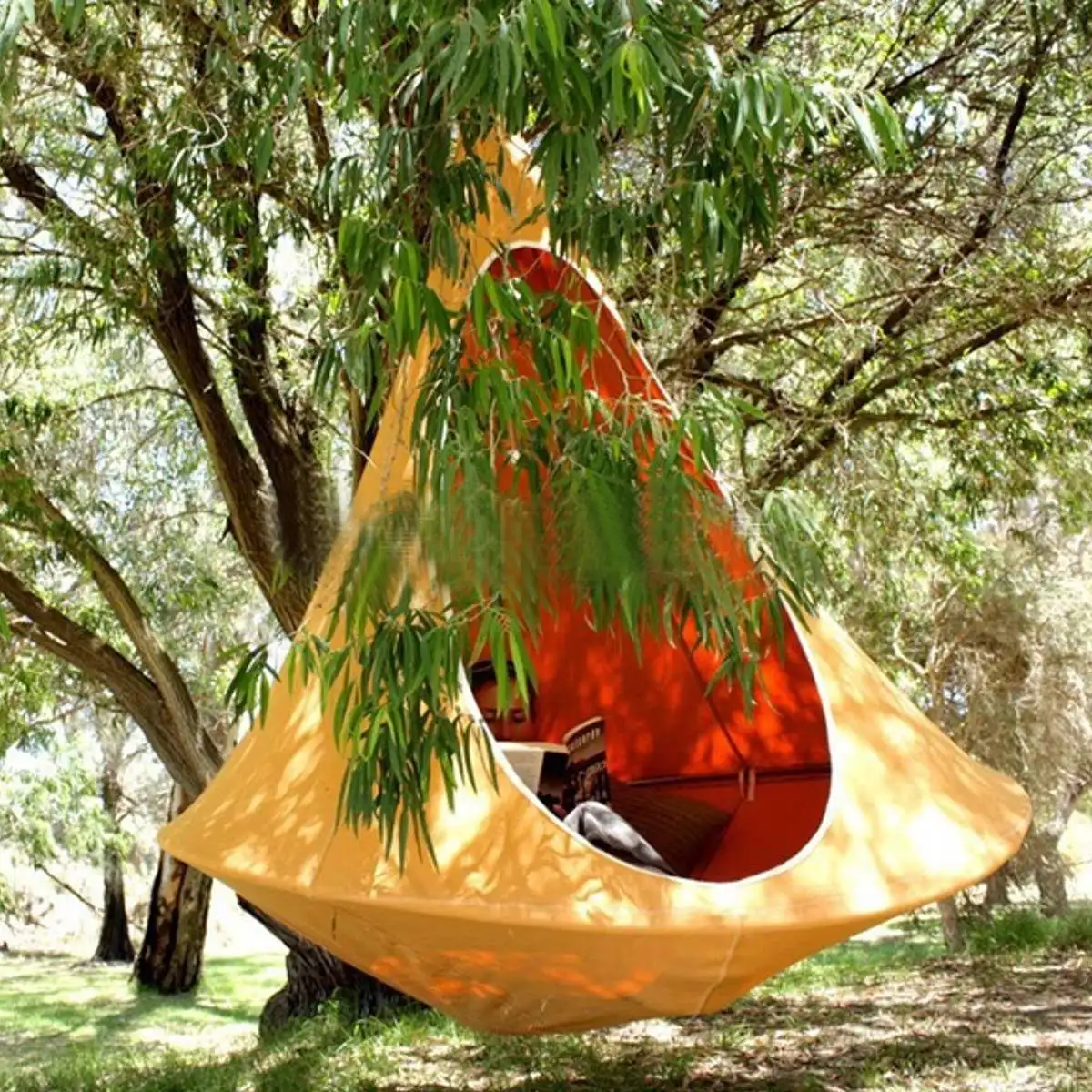 

Portable Teepee Tree Hanging Silkworm Swing Chair For Kids and Adults Indoor Outdoor Hammock Tent Garden Patio Furniture