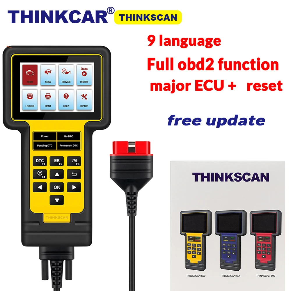 THINKCAR ThinkScan OBD2 сканер ABS SRS Диагностика EPB TPMS сброс масла Испанский Русский 9 языков