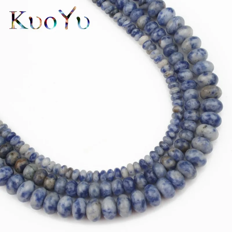 Natural Stone Beads New Blue Sodalite Jaspers Rondelle Loose Spacer Bead For Jewelry Making 4/6/8mm 15&quotInch DIY Earring Bracelet |