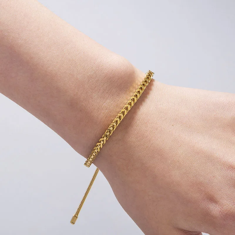 

European and American Golden Wheat Ear Titanium Steel Bracelets For Woman Korean Fashion Jewelry Goth Girls Simple Bracelet