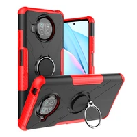 magnetic metal ring stand holder armor shockproof case for xiaomi mi 10t lite 5g soft tpu bumper hard pc protective back cover