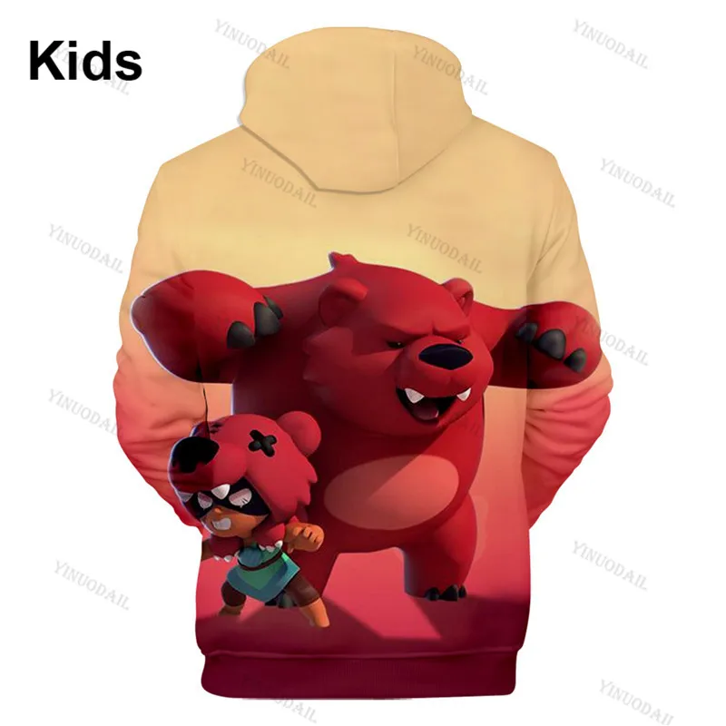 Shooting Game 3d Sweatshirt Browlerss Boys Girls Tops Hoodies Teen Clothes Shooter Shark Thin Children's Wear Kids Hoodie | Мать и