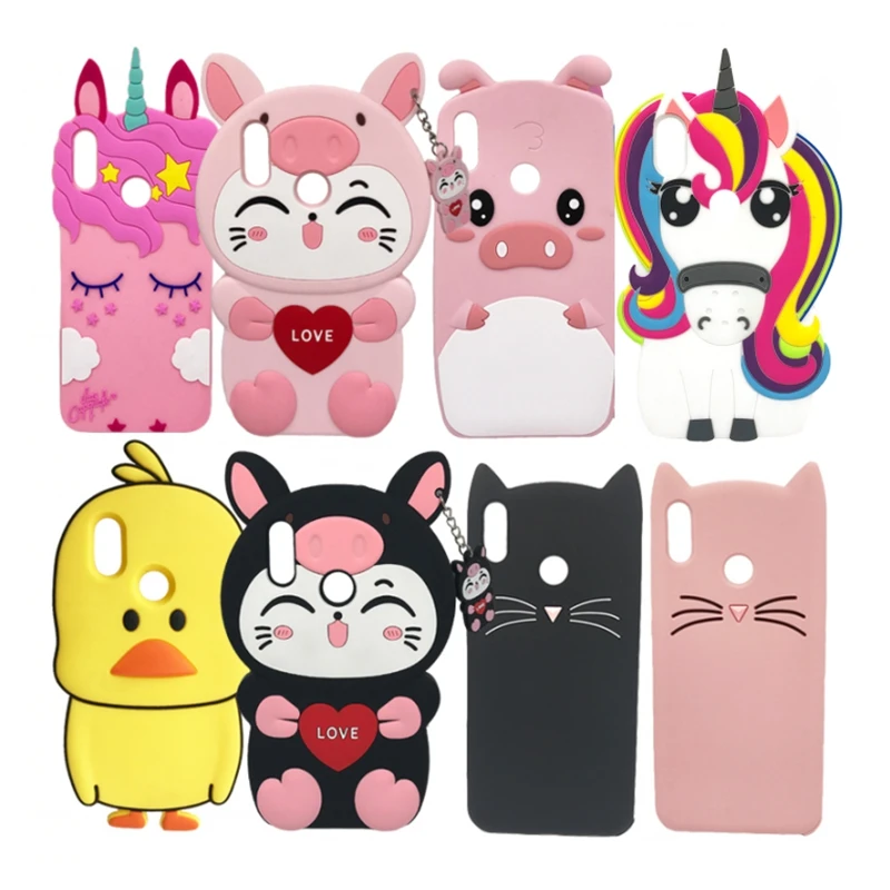 For Huawei P Smart 2019 Case Honor 10 Lite Cover Cute 3D Unicorn Bear Cat Silicone Case on For Huawei P Smart 2019 Phone Case