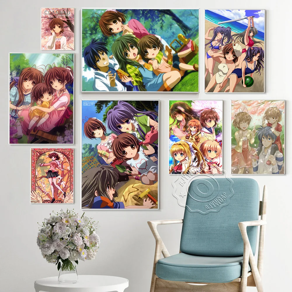

Clannad After Story Classic Anime Cartoon Role Poster, Prints Art Wall Stickers Canvas Painting, Living Room Bedroom Home Decor