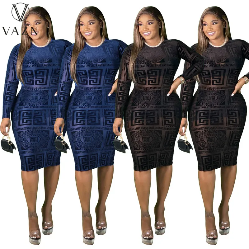 2021 осеннее платье с высокой талией VAZN винтажное повседневное мягкое длинное