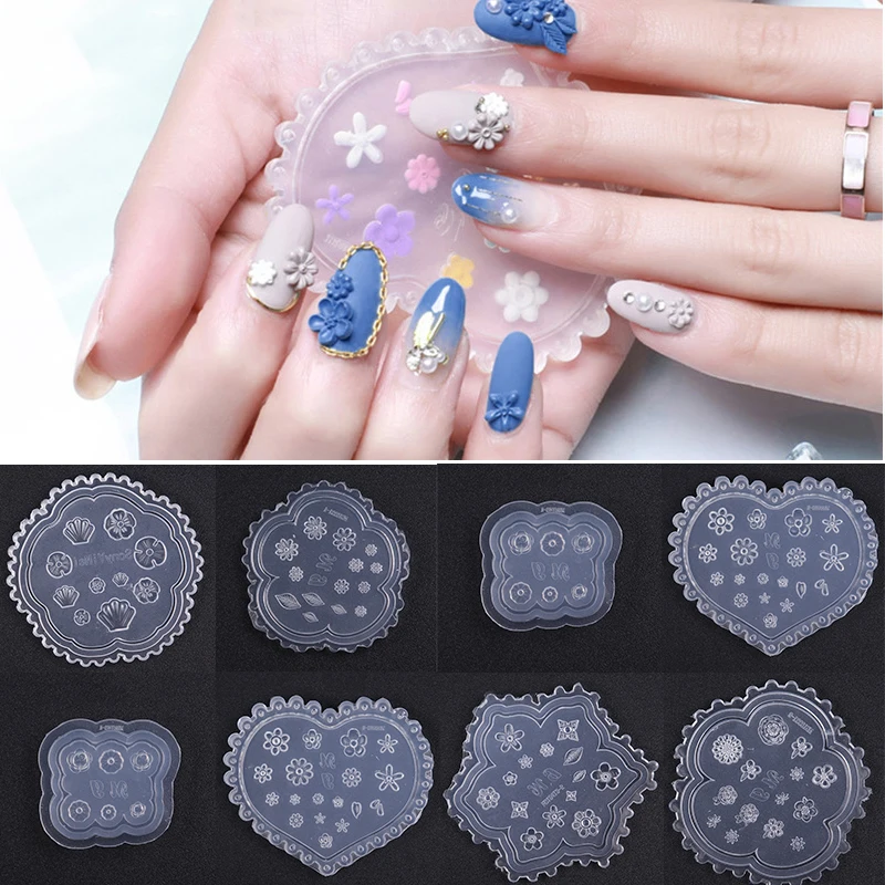 

Nail DIY Manicure New Butterfly Bow Nail Art Template Flower Decorations 3D Acrylic Carving Silicone Mold