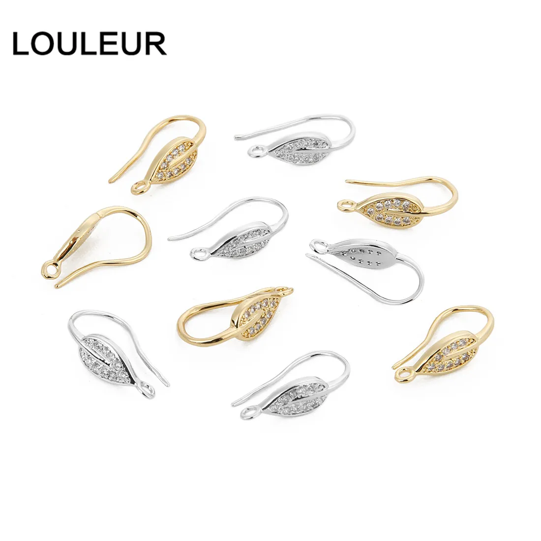 Louleur, 2 шт./лот, u-образные серьги в форме листа, крючок для женщин, сделай сам, серьги, модные ювелирные аксессуары, серьги, застежки, крючки