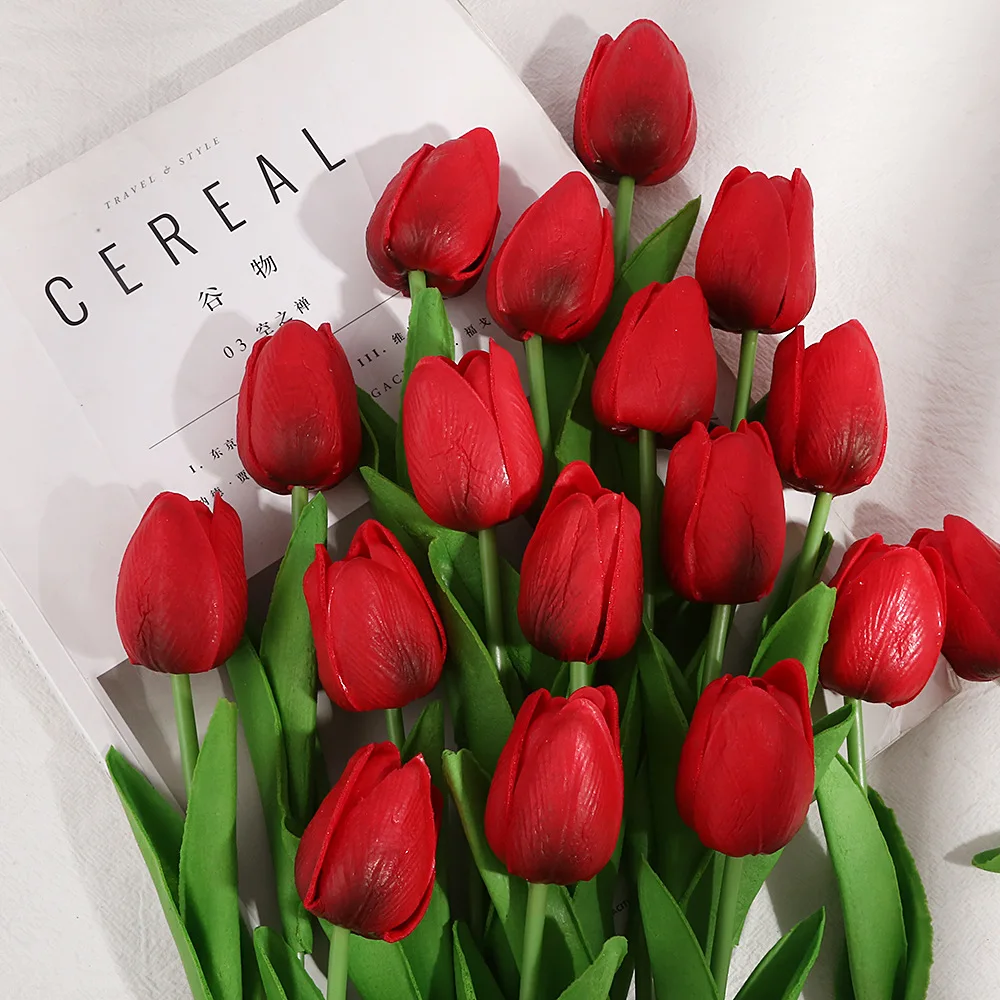 

5pcs/10opcsPu Mini Tulip Simulation Flower Wedding Supplies Home Decoration Flower Simulation Plant Decoration Ornaments