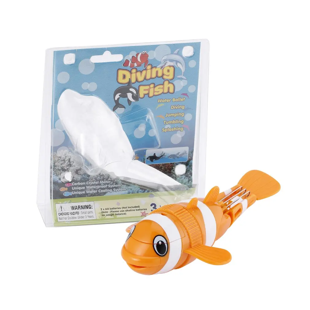 

Funny Cute Lovely Flexible Children Kids Bathing Toy Orange Diving Fish Swimming with Tail Angle adjustable