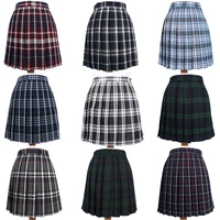 2021 new lovely high waist woman japanese style school uniform student pleated plaid mini skirt with cosplay costumes jk suit