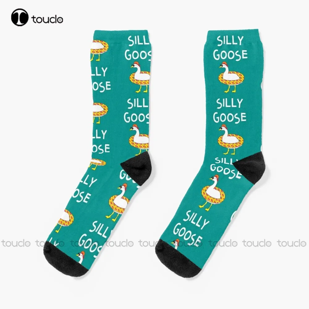 Silly Goose-calcetines divertidos para hombre y mujer, medias con estampado de gafas de sol y Floatie, ideal para regalo de Acción de Gracias, Navidad y Año Nuevo, Unisex, para adolescentes y jóvenes