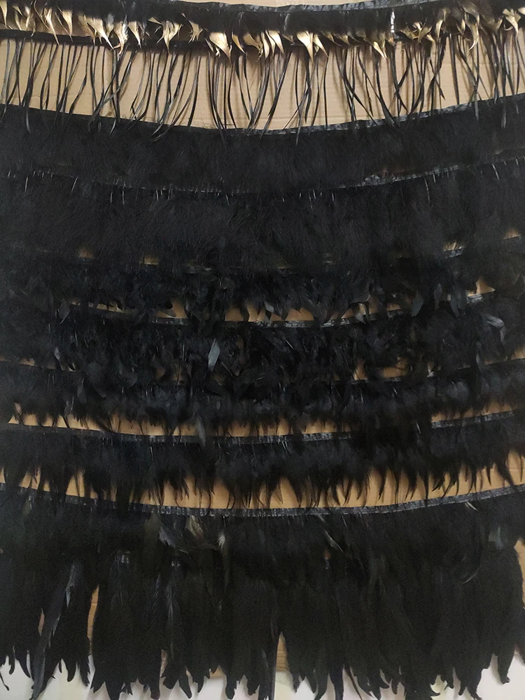 

1M Black Feathers Turkey Feather Fringe Trims Goose Marabou Feathers For Skirt Shoes Hat Accessories Crafts For Jewelry Making