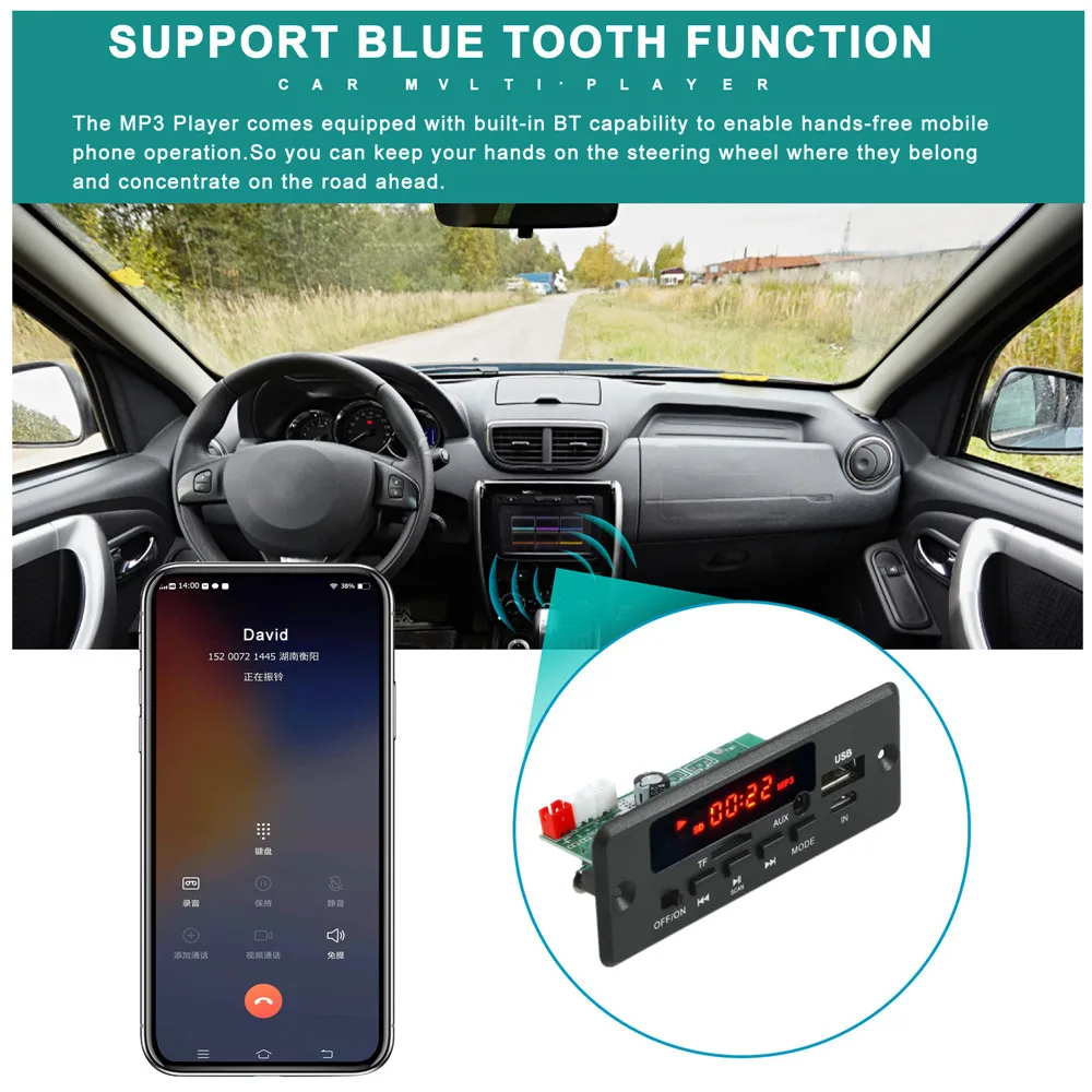 2*25 Вт усилитель bluetooth модуль 12 в 50 автомобильный FM-радио поддержка TF USB AUX динамик |
