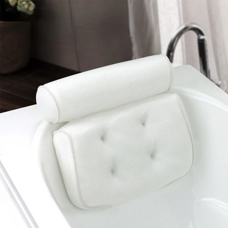 

Breathable 3D Mesh Spa Non-Slip Cushioned Bath Tub Spa Pillow Bathtub Head Neck And Back Rest Pillow for Home Hot Tub