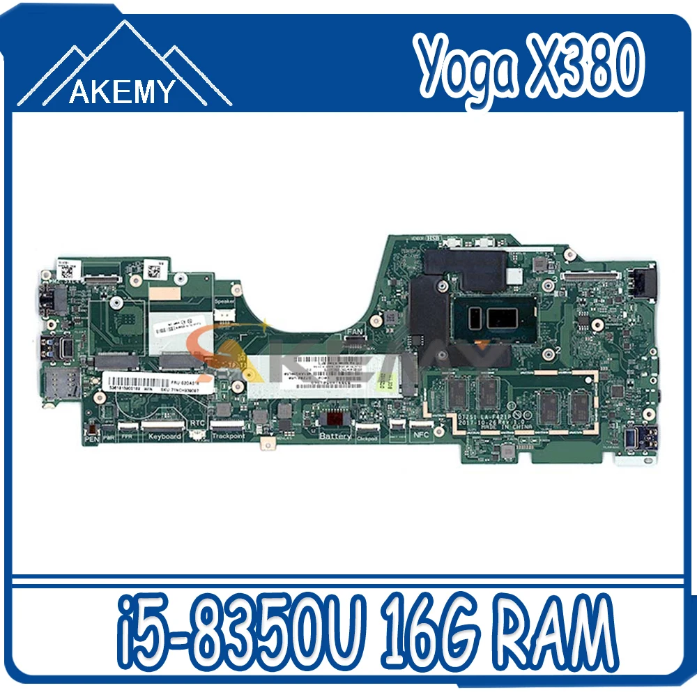

Для Lenovo Thinkpad Йога X380 Материнская плата ноутбука LA-F421P с процессором i5-8350U 16G RAM FRU 5B20X01205