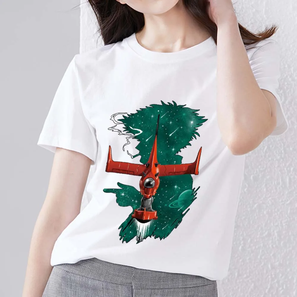 

Tshirt Women's Trend Casual Self-cultivation Fashion Funny Japanese Pattern Printing Commuter Soft Top O-neck Ladies White Shirt