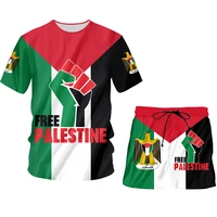 ogkb oversize mens sets casual summer 2 pieces suits free palestine 3d printed shirts and shorts tracksuit palestine clothing