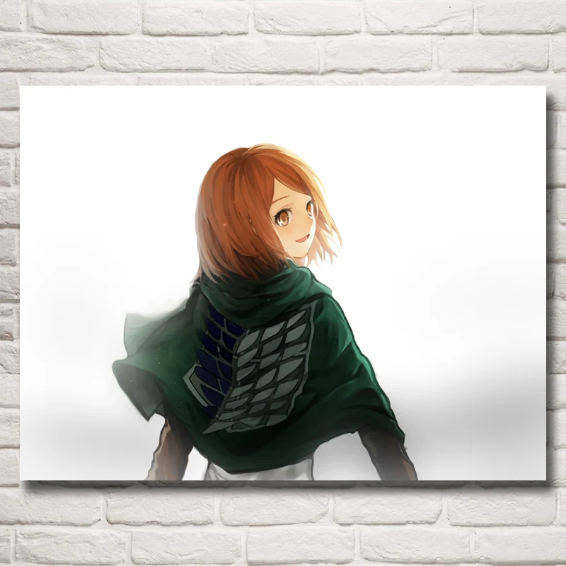 Shingeki No Kyojin девушки японского аниме постеры и принты шелковое художественное
