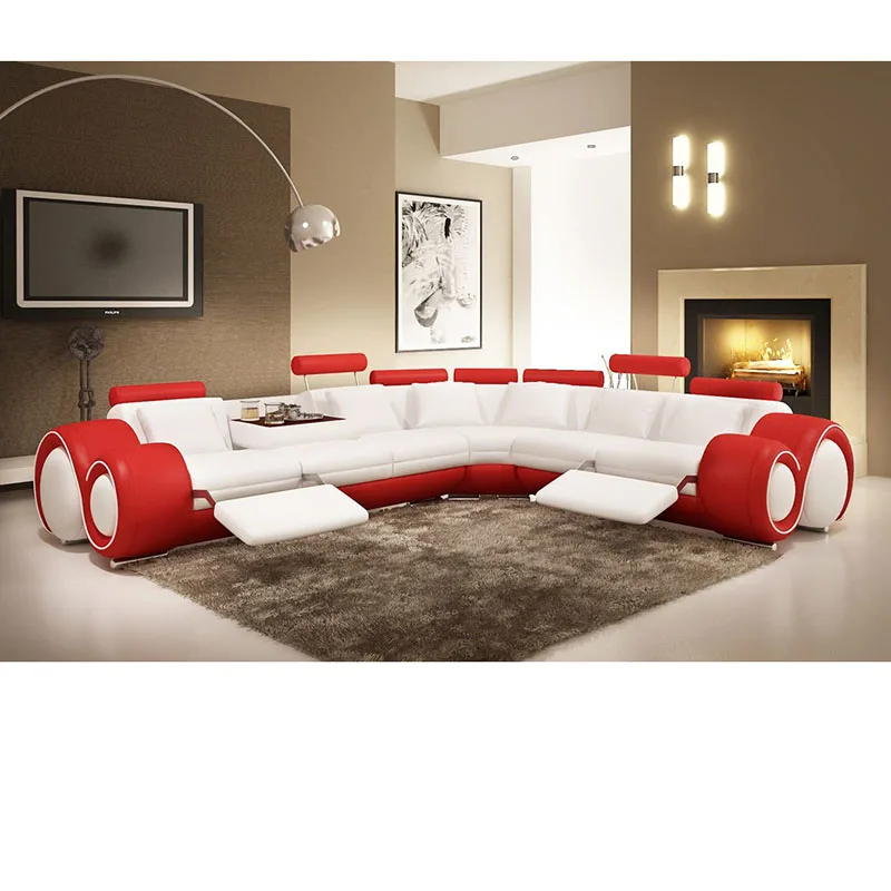 Living Room Sofa set corner sofa speaker real genuine cow leather sectional sofas minimalist muebles de sala moveis para casa | Мебель