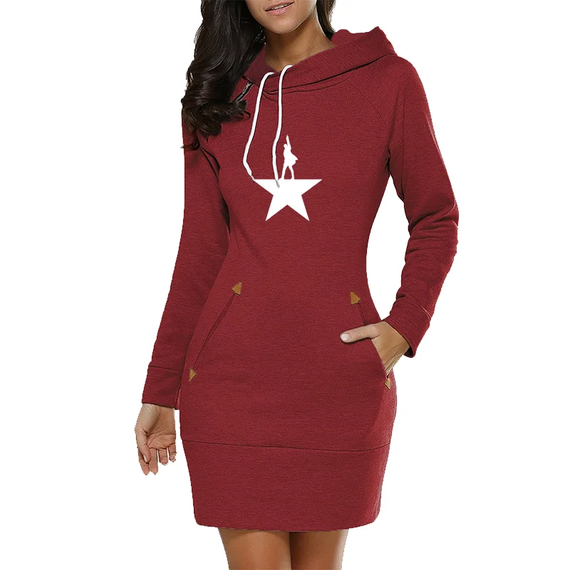 

Bikinis Secret Autumn Long Hoodies Women Dresses With Pocket Long Sleeve Hooded Sweatshirts Loose Oversize Pullover Hoodie Dress