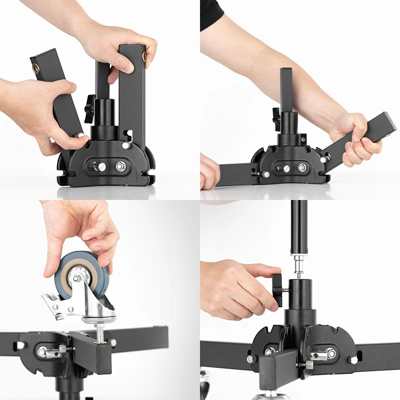 61-81cm Profession Removable Very Sturdy Folding Floor Light Stand and Wheels for Studio Flash LED |