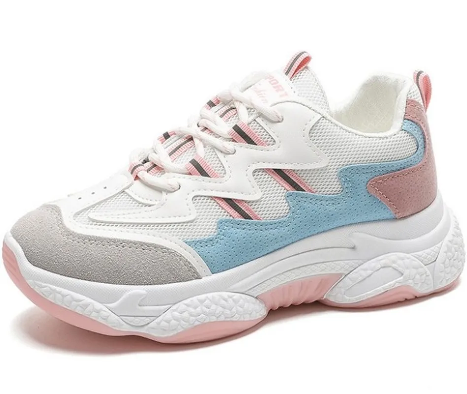 Женские кроссовки на платформе повседневные дышащие с вулканизированной