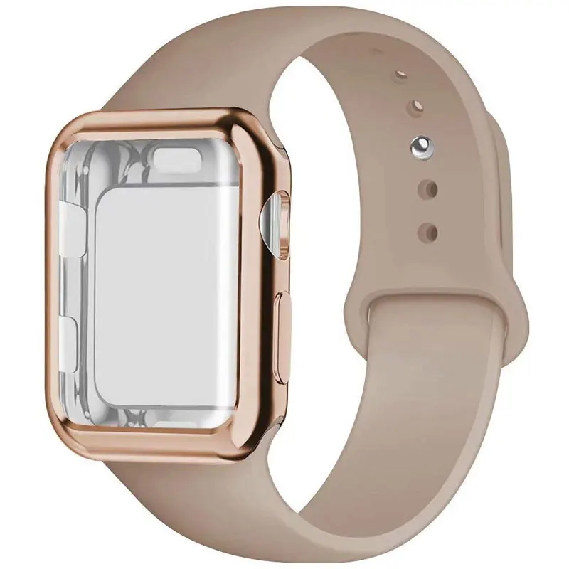 Walnut Силиконовый спортивный ремешок для часов, чехол для Apple Watch 5, 4, 3, 2, 1, 38 мм, 42 мм, ремешок для часов iwatch 40 мм, 44 мм, силиконовый браслет - Цвет ремешка: Walnut