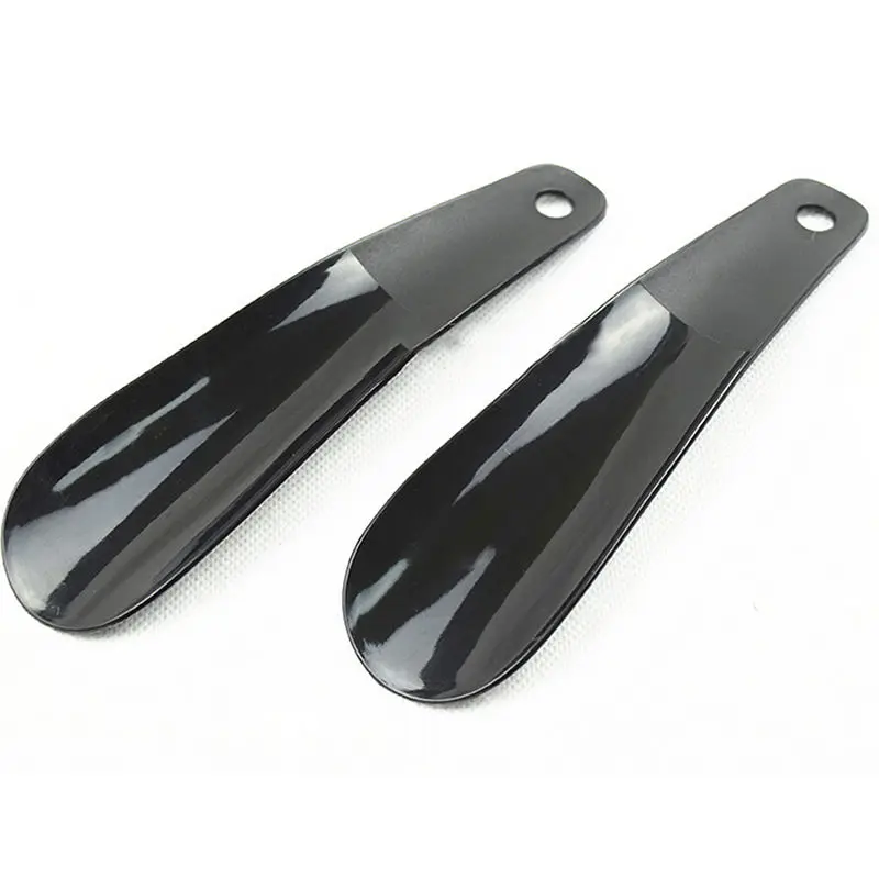1-2pcs 16cm Professional Shoe Horns Black Plastic Shoe Horn Spoon Shape Shoehorn Shoe Lifter Flexible Sturdy Slips 10cm
