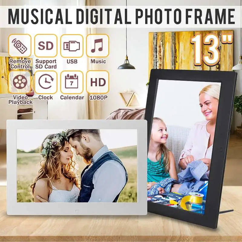 

13" TFT LED Digital Photo Frame Camera Photo with Remote Control Electronic Photo Frame MP3 MP4 Movie Player Alarm Clock