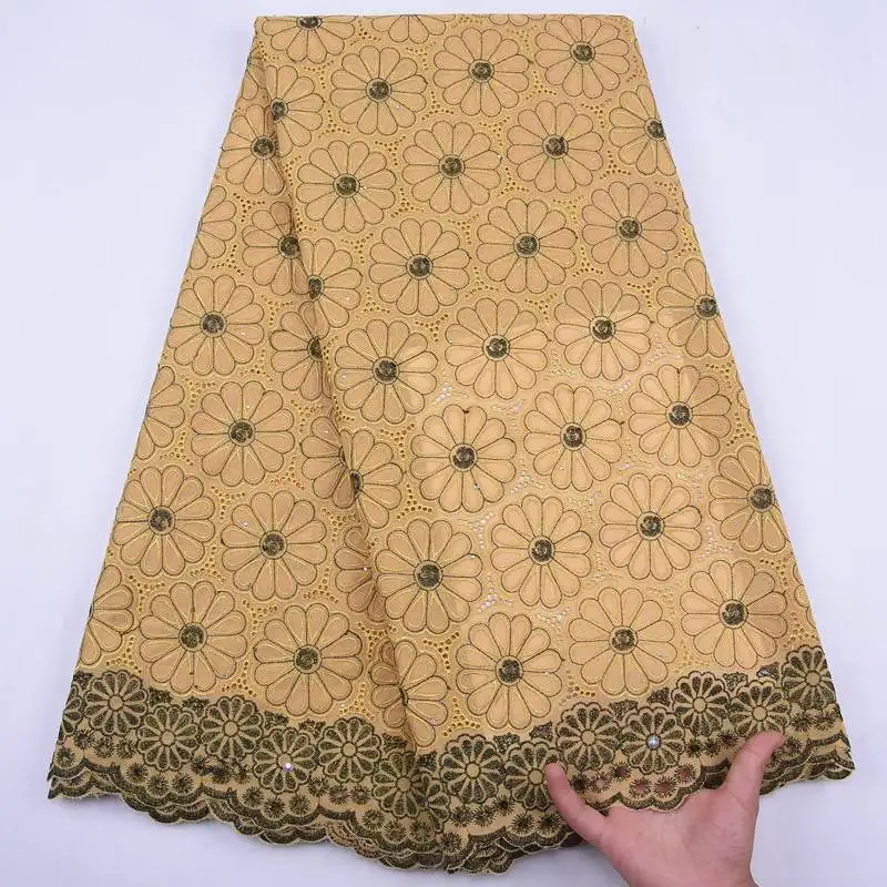 Швейцарская вуаль кружевная ткань Африканская сухая хлопковая с вышивкой