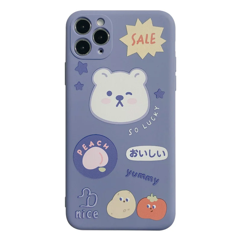 

Cute Cartoon Phone Case for 12pro 13 12mini 11pro max XS Xs max XR 7 8 plus 7 8 12pro max Bear All-inclusive Case