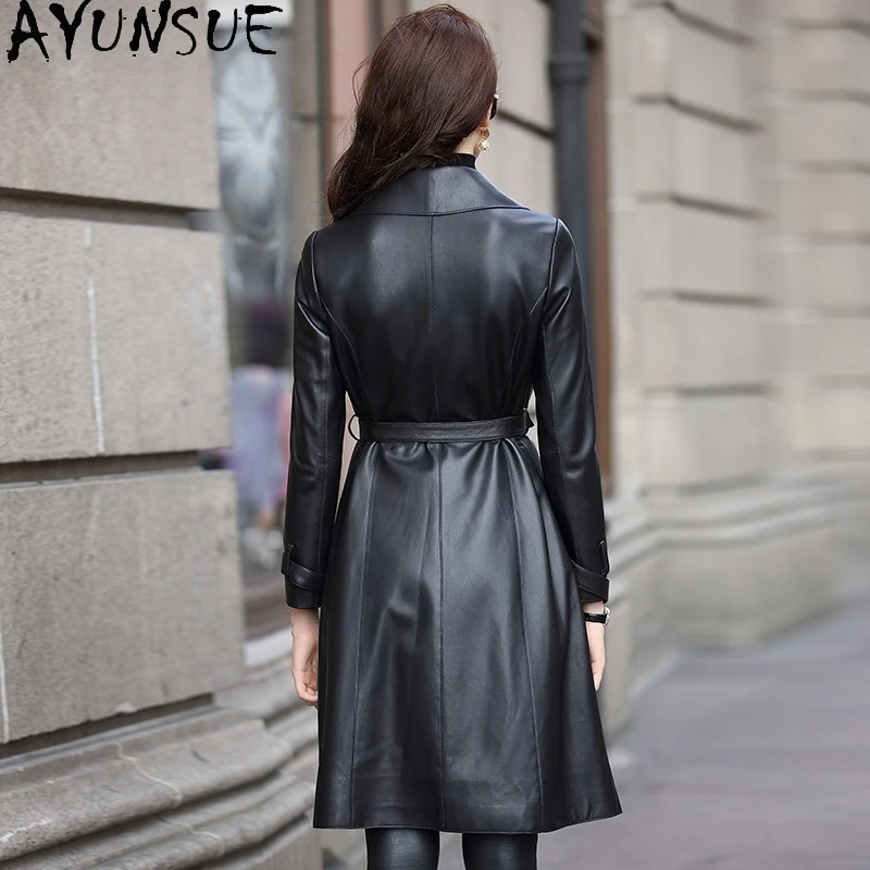 JCBC 2021 Genuine Leather Jacket Women Long Sheepskin Coat Autumn Winter Windbreaker Women's Leather Jackets  BLT746 4134