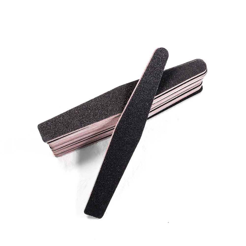 Пилка для ногтей двухсторонняя профессиональная маникюра с черным песком и