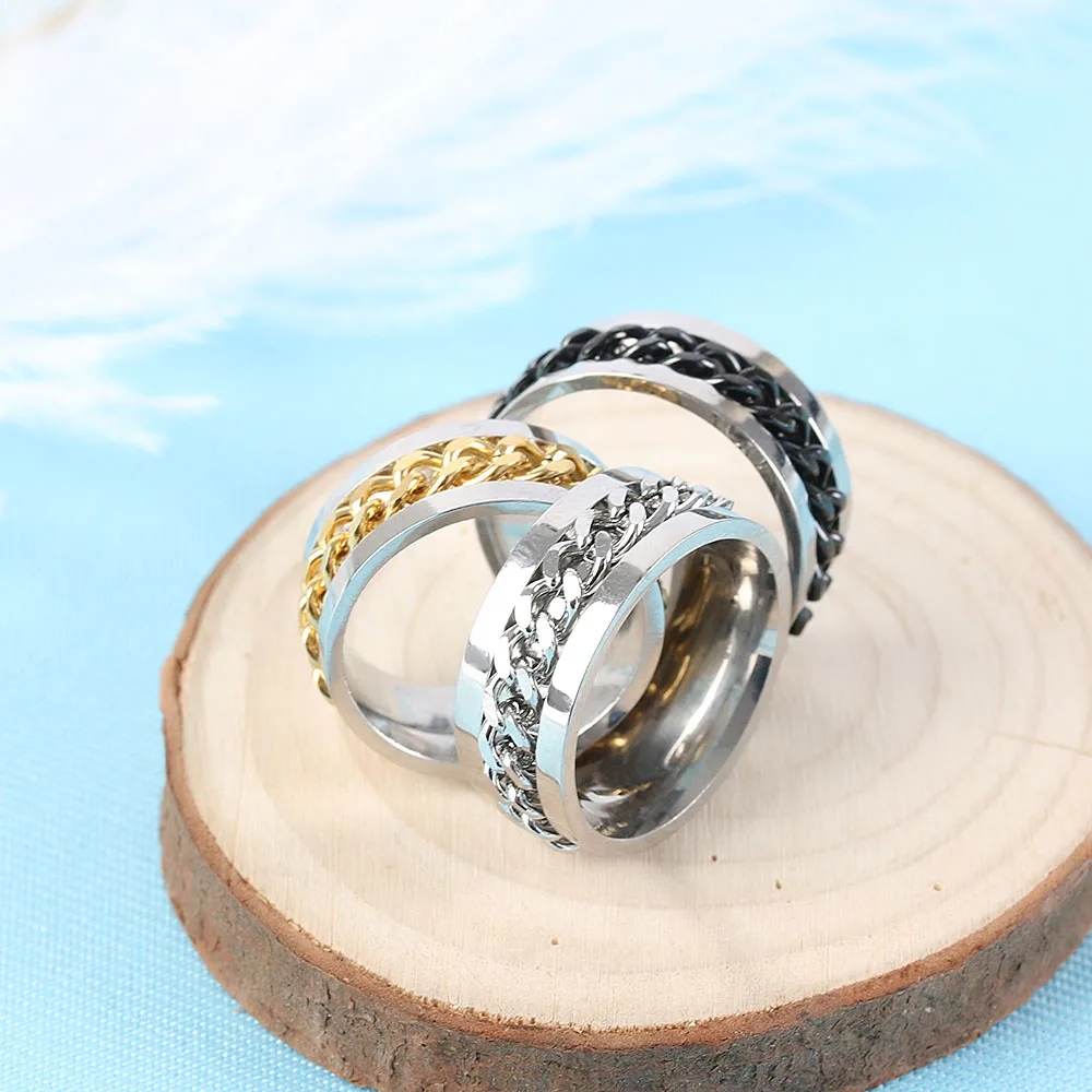 Кольцо-Спиннер из нержавеющей стали и титана для мужчин женщин - купить по