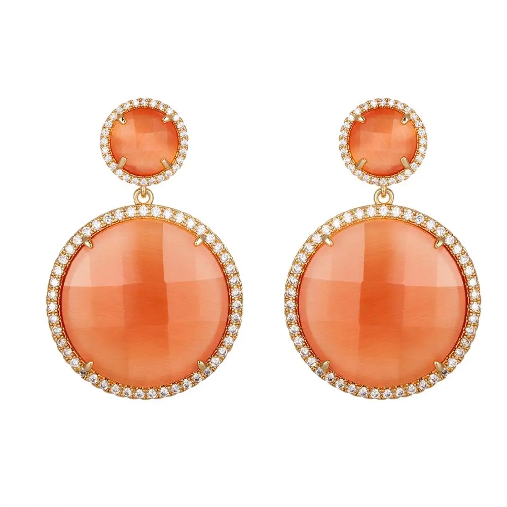 Горячая Распродажа круглые серьги золотые металлические кубический циркон