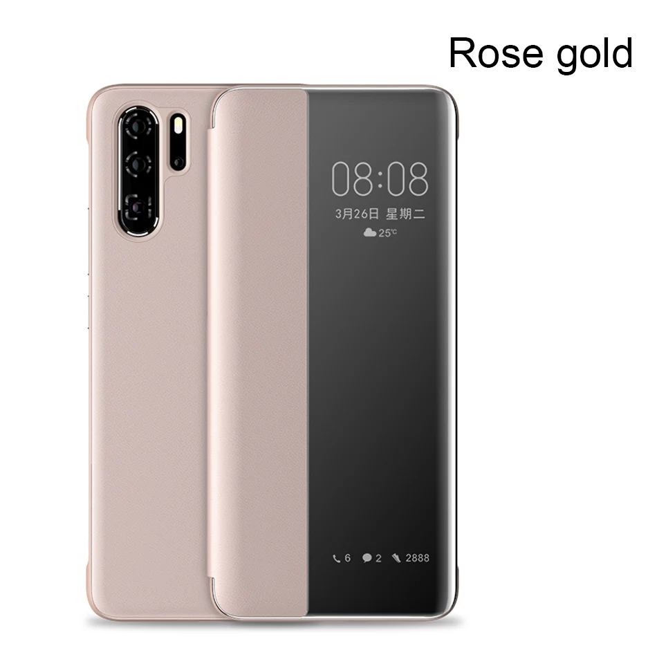 Роскошный кожаный флип-чехол для huawei P30 P20 Lite Pro Honor 8x противоударный чехол для huawei mate 20 Pro 20 X Smart View чехол - Цвет: Rose gold