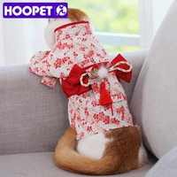 hoopet clothing for cats cherry blossom kimono for pet cats clothing with big bow cat beautiful spring dresses red suit for dogs