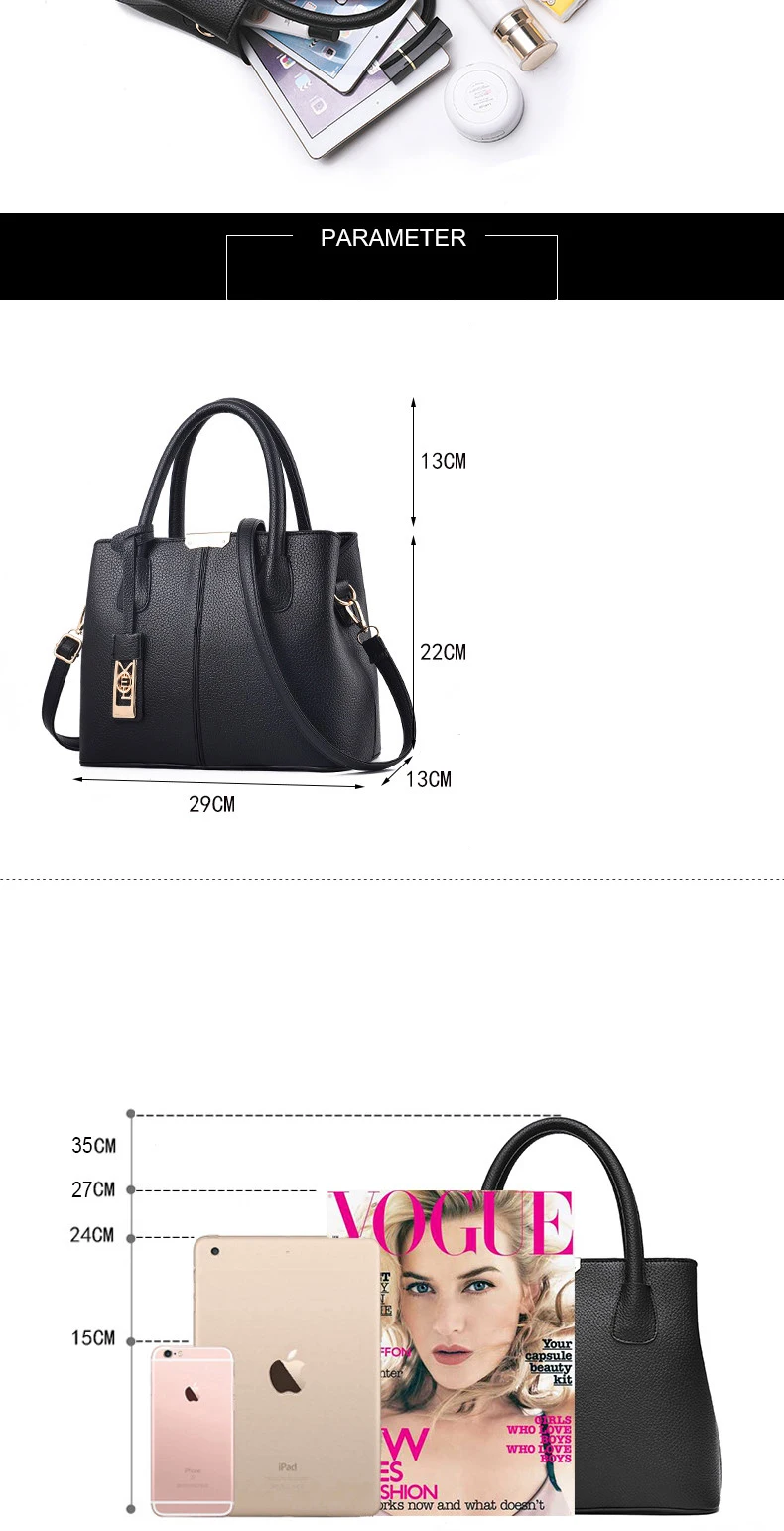 Bolsa feminina роскошные сумки из натуральной кожи для женщин из искусственной кожи сумки от известных дизайнеров; большая сумка на плечо сумка-тоут сумка через плечо в винтажном стиле сцепления мешок Черная кожа сумка