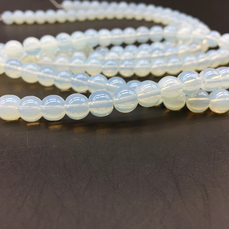 4/6/8/10/12 мм натуральный круглый камень опал бусины белый кварц подходит Diy Сделай