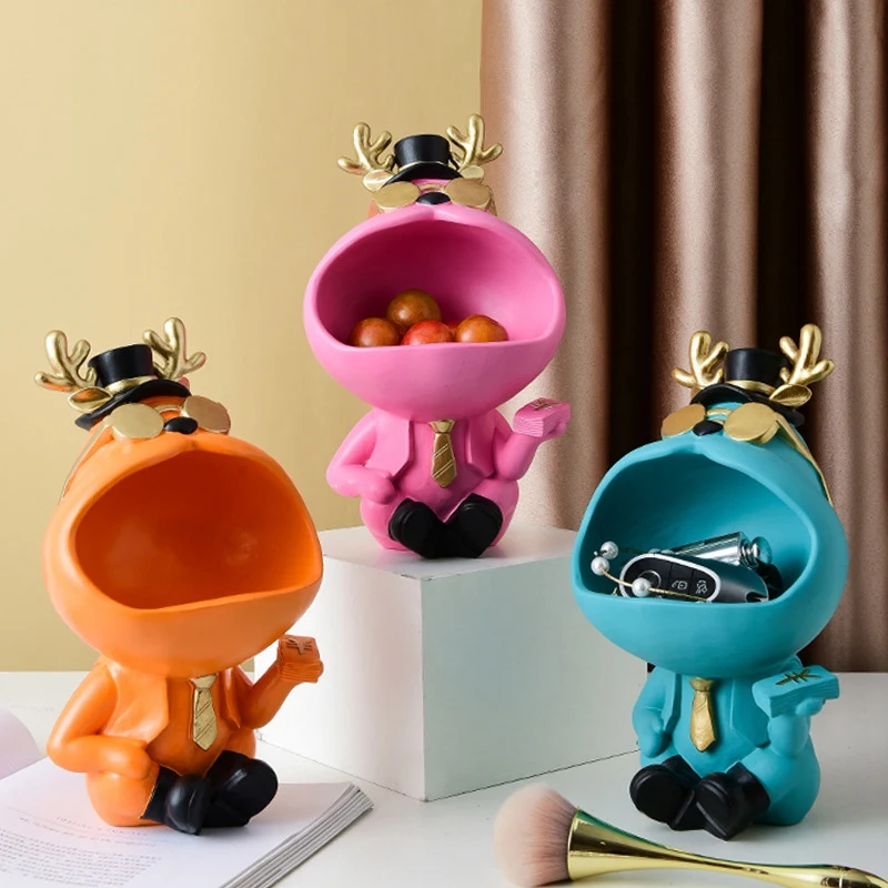 

Lucky Deer Statue Ornaments Key Storage Decoration Table Decoration Miniature Sundries Storage Box