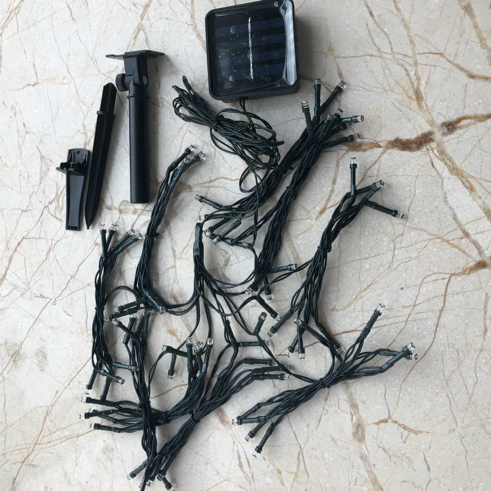 

72 LED Solar Colorful Strings Umbrella Tent String lights Waterproof Lighting Beach Umbrella Lamp for Outdoor Wedding Party