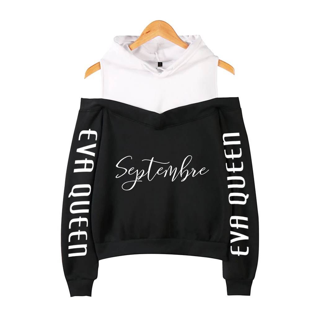 

Eva Queen Sweatshirt printing Women casual long-sleeved off-shoulder Eva Queen Print Hoodies streetwear for women pullovers