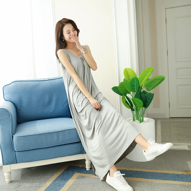 

Novelty Clothes Women Sleepwear Lingerie Modal Cotton Sleep Dress Loose Long Nighties For Women Nightgown 2020 Spring Summer