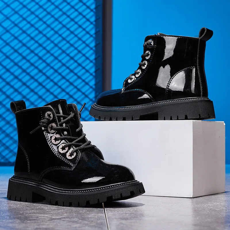 

winter princess leather shoes black British fashion Martin boots kids shoes for girl shoes girls kids fashion shoes for kids