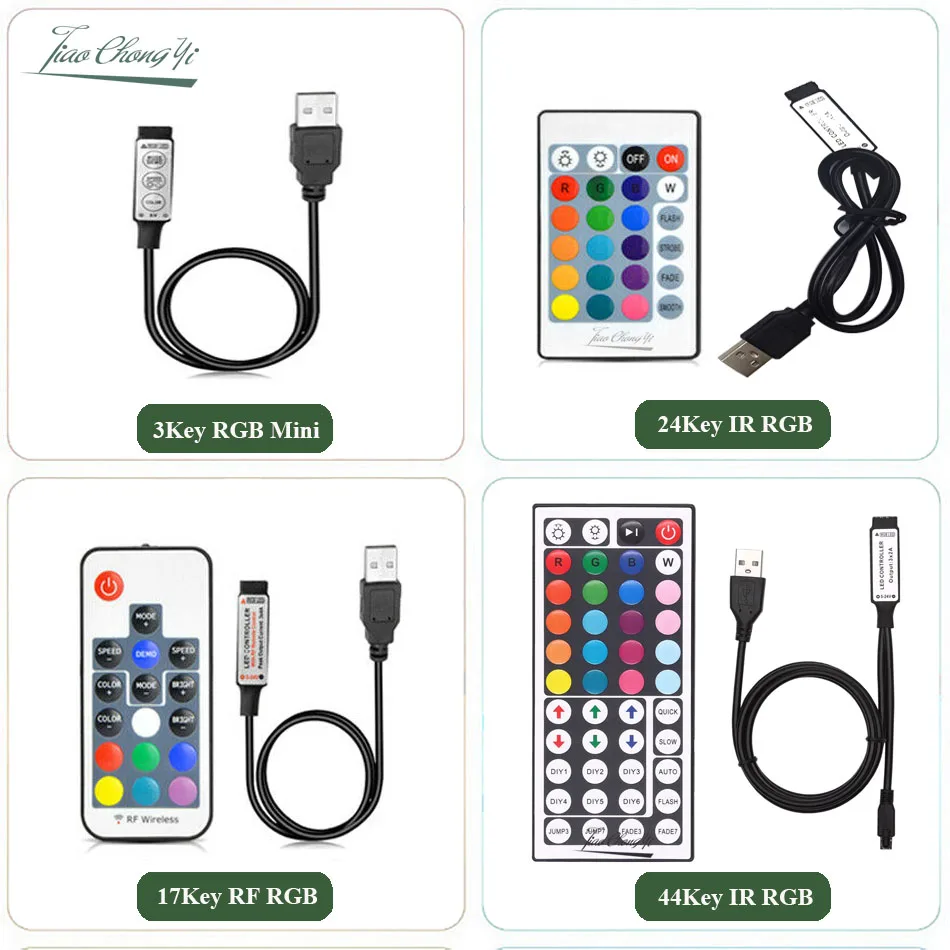 DC5V USB Светодиодные ленты RGB Управление 3 клавиши Диммер/24Key ИК пульт