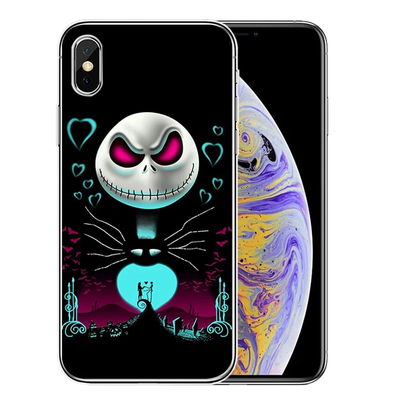 Забавный силиконовый чехол для телефона Jack Skellington на Хэллоуин iphone 11 Pro MAX 5 6 7 8 9 10 X XS