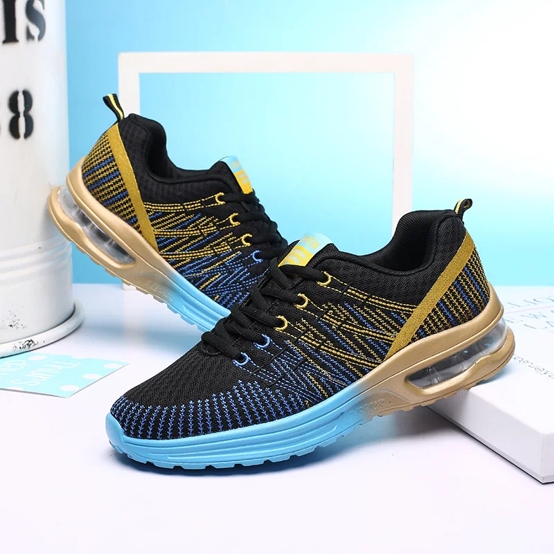 

Men's Running Shoes Flying Woven Sneakers Mens Breathable Cushioning Air Cushion All-match Casual Lightweight Trainer Zapatillas